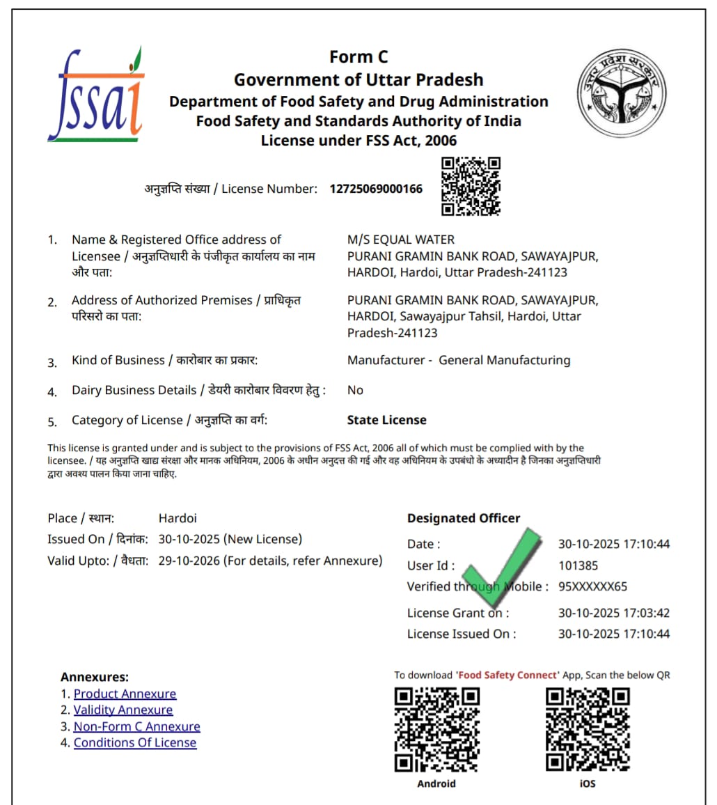 FSSAI Certificate